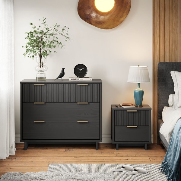 Drawer - 【セブンテン】ネイビージレ Manhattan Comfort Granville 2-Piece Dresser Set - On Sale - Bed