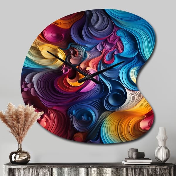 Designart - Popart Psychedelic Swirls - Abstract Wall Clocks in ...