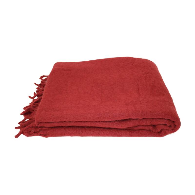 Handcrafted 100% Wool Throw Blanket