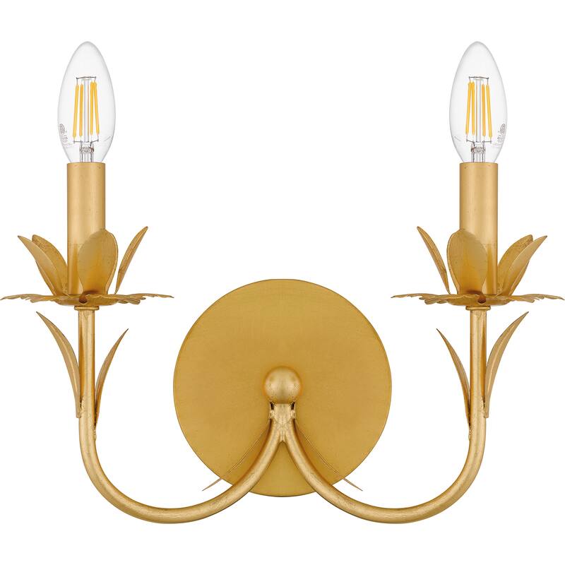 Maria 2-Light Gold Leaf Wall Sconce