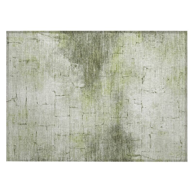 Machine Washable Indoor/Outdoor Vintage Bricks Chantille Rug