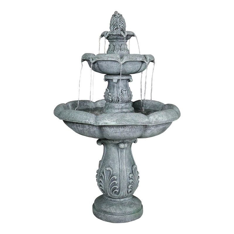 48in High Outdoor Three-Tier Water Fountain with Water Pump for Garden