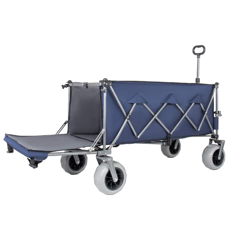 67in Extra long large Heavy Duty Utility Beach Wagons with Opened Tailgate and All-Terrain Wheels, 500lbs Capacity
