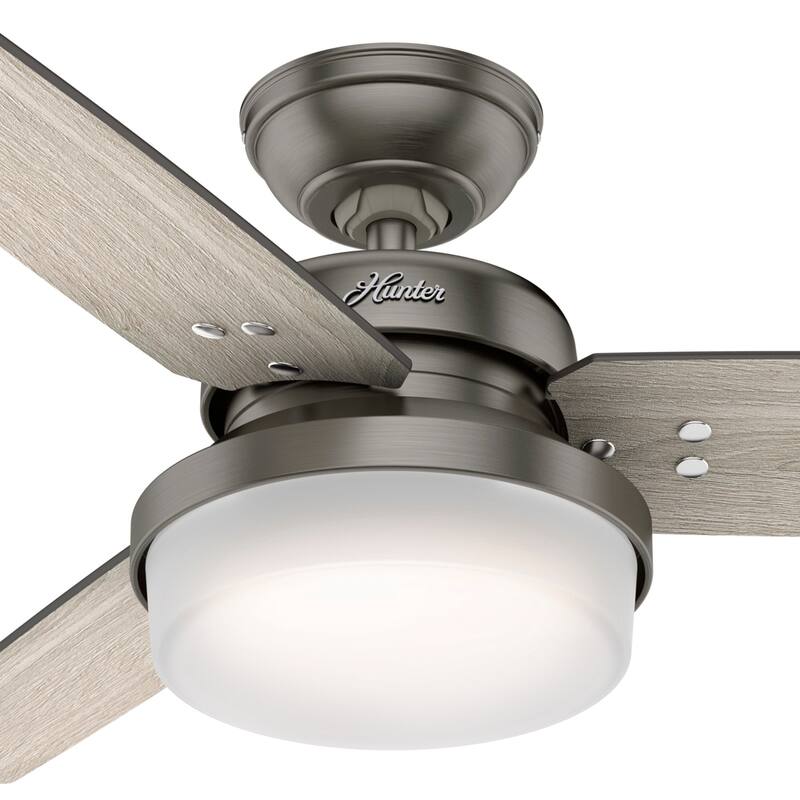 Hunter 44" Sentinel Ceiling Fan with LED Light and Handheld Remote - Soft Modern, Farmhouse, Transitional