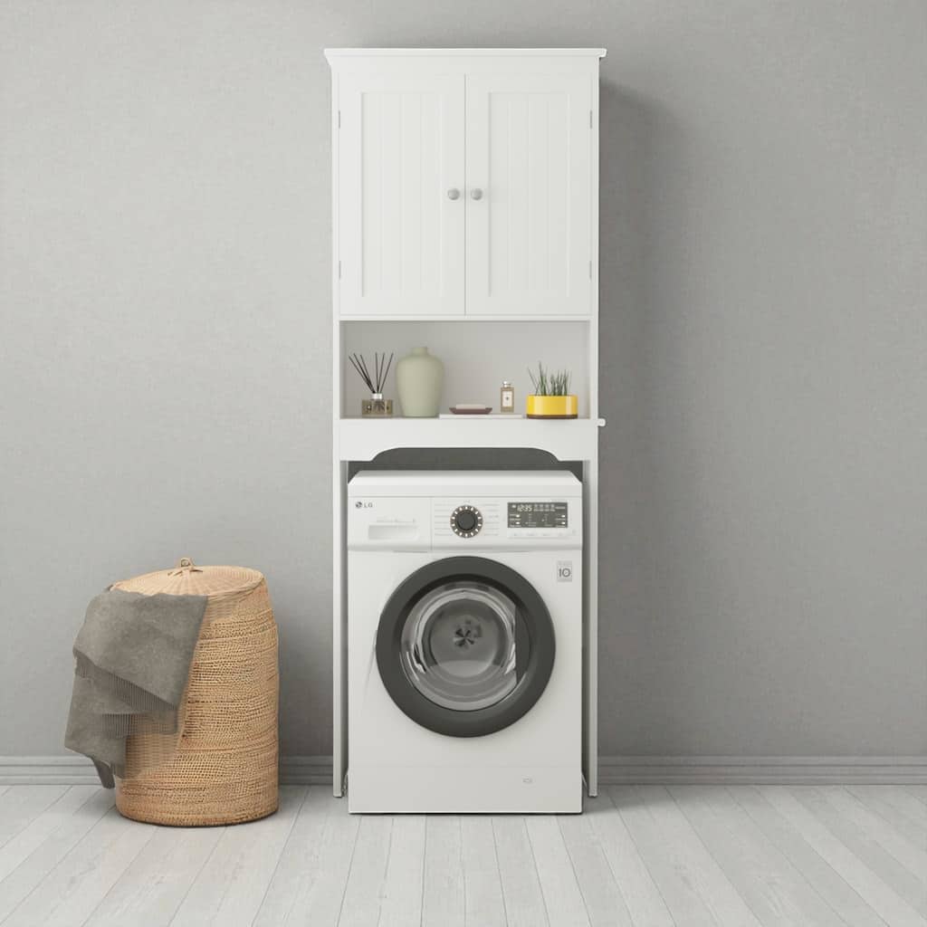 Over The Toilet Storage Cabinet, Bathroom Shelf Organizer, MDF Space Saver with Adjustable Shelves