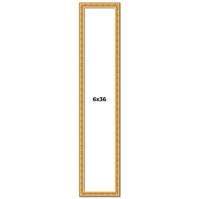6x36 Frame Gold Real Wood Picture Frame Width 1 inches | Interior