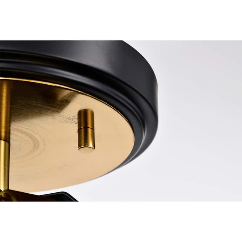 Felicia Semi Flush Mount Ceiling Light Matte Black and Gold Polished Finish 1-Light - N/A
