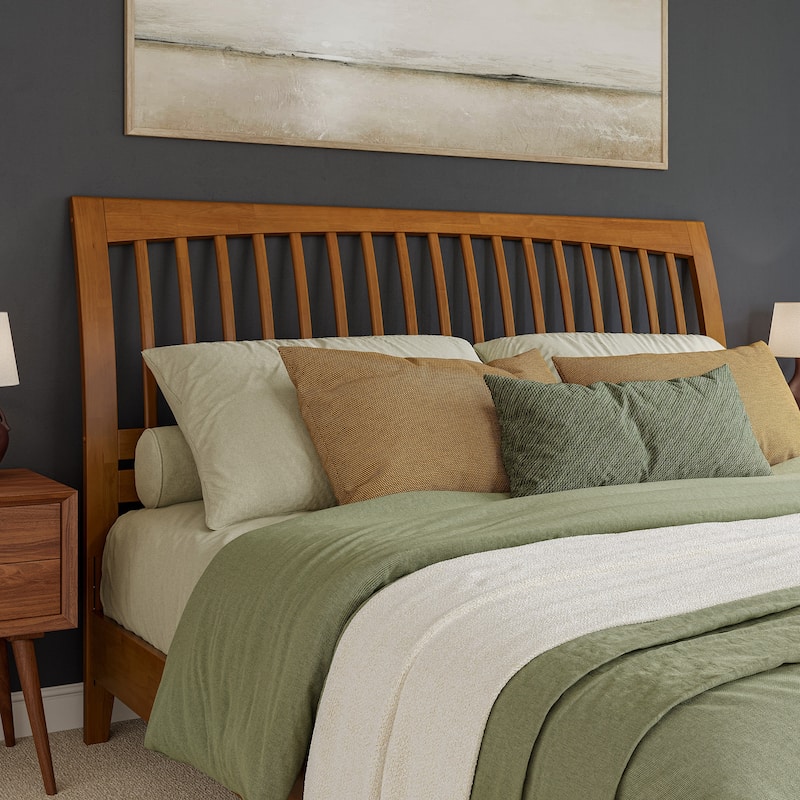 Orleans Sleigh Solid Wood Slat Headboard - Light Toffee - King
