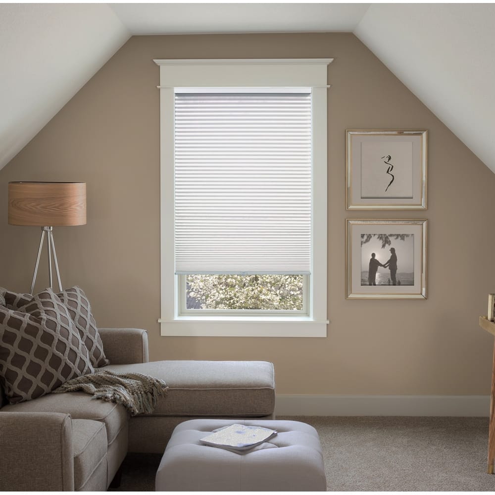 BlindsAvenue Custom 3/4" Pleat, Cordless Cellular Shades, Color Pure White, Blackout Fabric