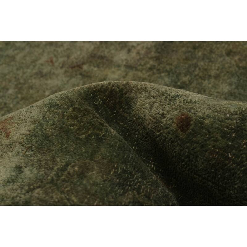 ECARPETGALLERY Hand-knotted Vibrance Dark Green Wool Rug - 5'11 x 8'7