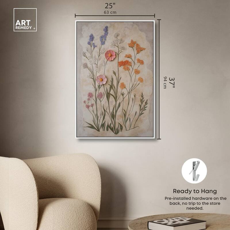 Sculpted Flora Frieze I Canvas by Art Remedy