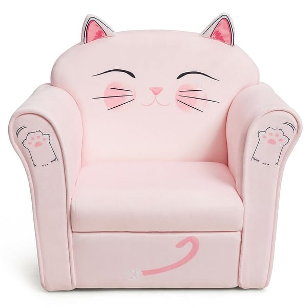 slide 2 of 15, Costway Kids Cat/Astronaut/Lion/Synthetic Fake Animal/Elephant Sofa - 20’’ X 15’’ X 17’’ Pink