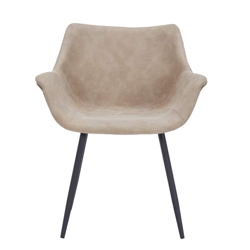 Markley Leather Dining Chair with Iron Legs Set of 4 Modern Accent Armchair