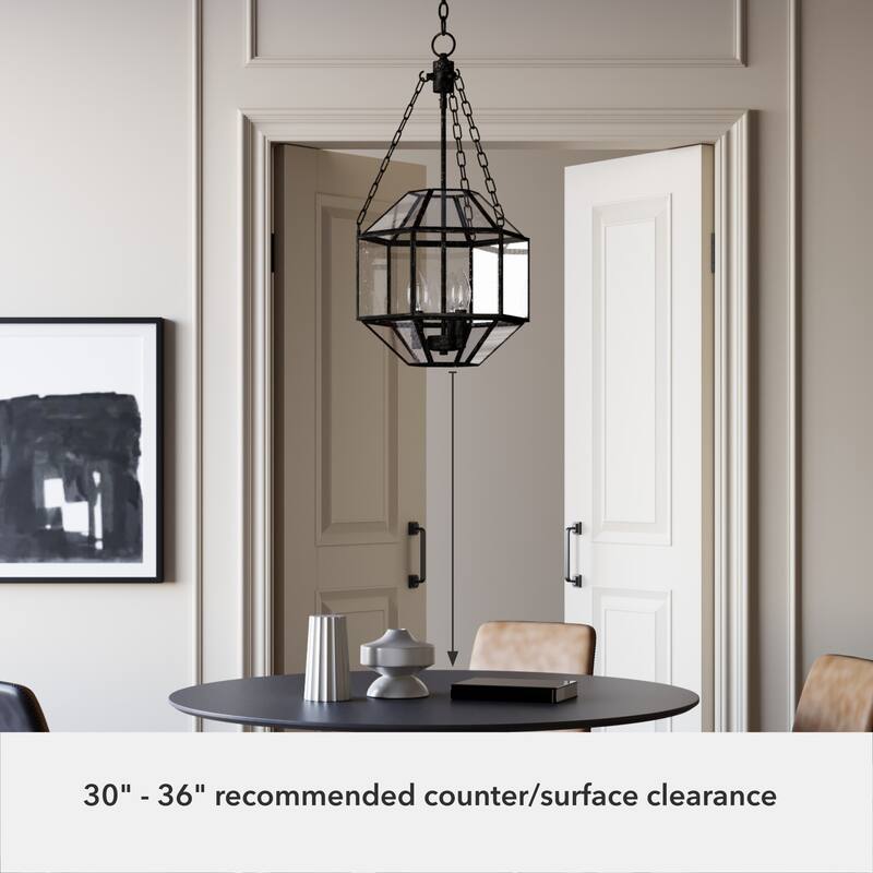 Hunter Indria Rustic Iron 3 Light Pendant - Entry, Island, Dining Room - Industrial, Contemporary, Transitional, Geometric