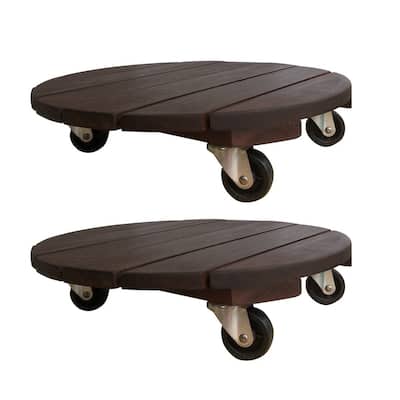 DreamPatio Acacia Plant Caddy (Pack of 2)