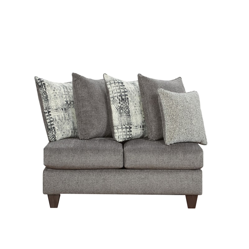 Roundhill Furniture Davoz Upholstered Armless Loveseat, Tori Slate - N/A