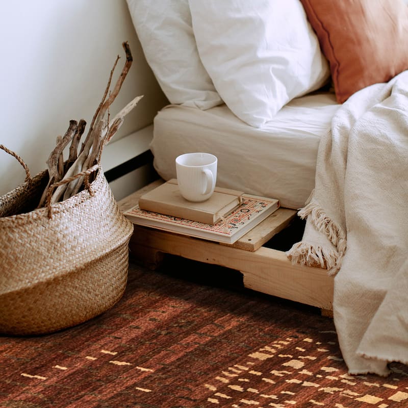 ECARPETGALLERY Hand-knotted Tangier Burnt Orange Wool Rug - 5'1 x 6'9