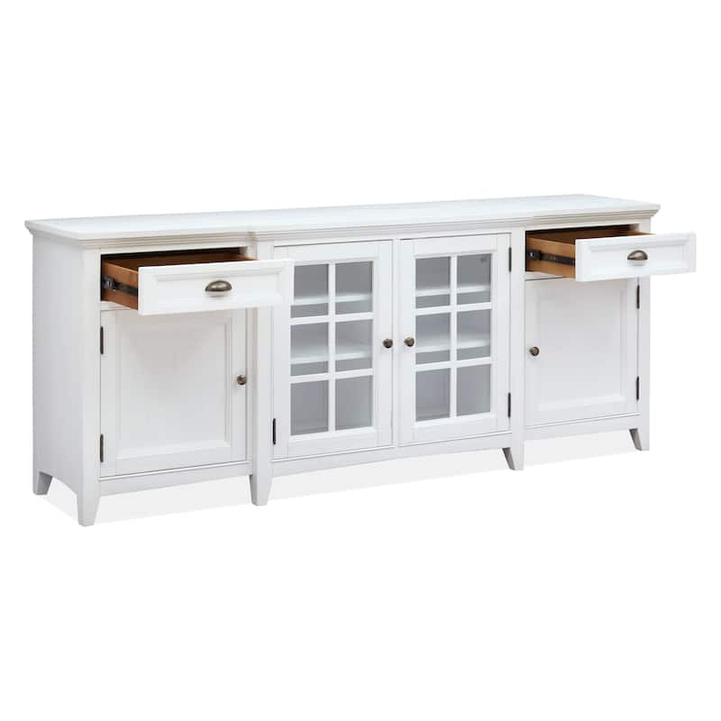 Magnussen Home Heron Cove Chalk White 80" Console - 80"W x 18"D x 32"H