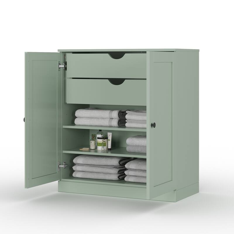 Palace Imports 100% Solid Wood 32" Bathroom Storage Cabinet with Shaker Doors, 2-Drawers and Adjustable Shelves - Sage