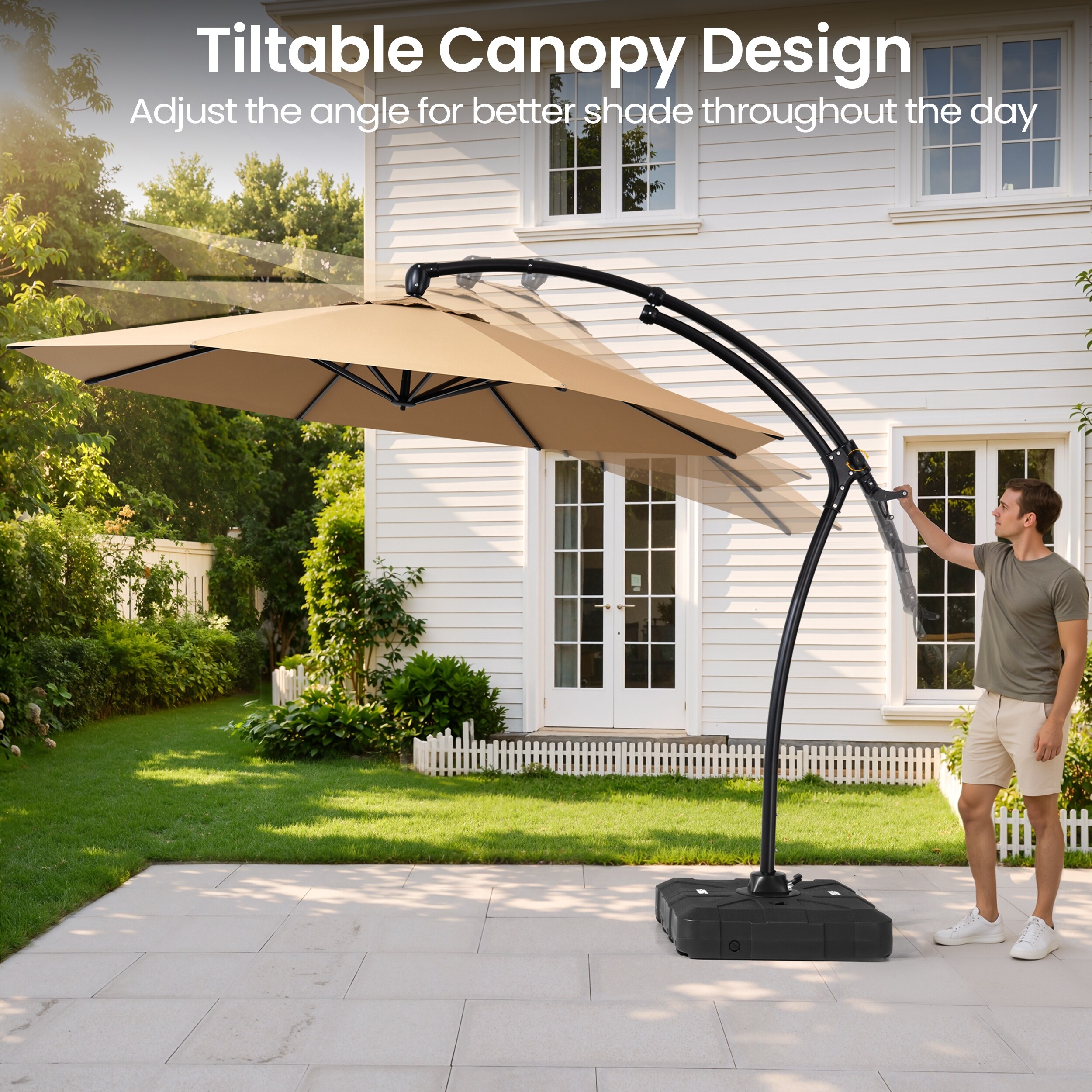 11 ft tilt patio umbrella 11' | Treasure Garden Market Umbrella This cantilever umbrella comes with a ultra Outdoor Patio 11FT Cantilever Offset