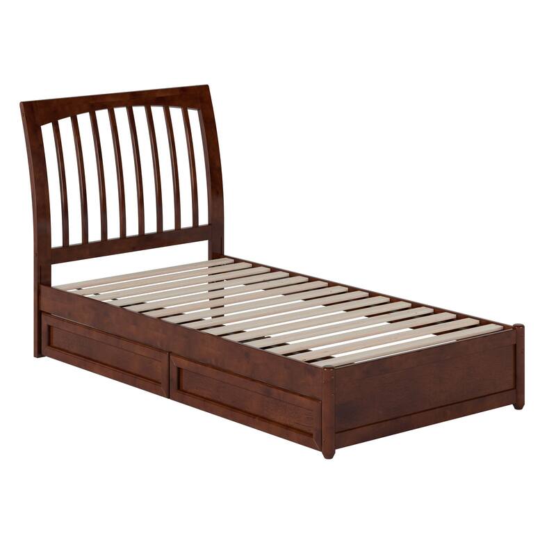 Roslyn Platform Bed with Panel Footboard and Storage Drawers