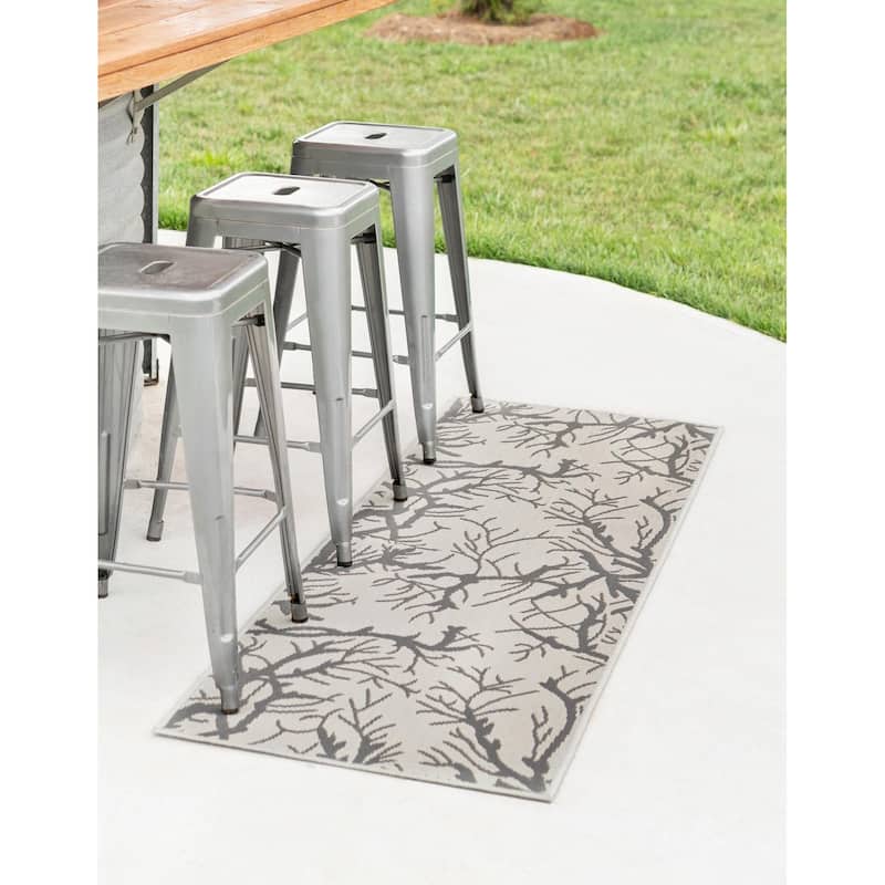 Outdoor Turgh Collection Area Rug - Light Gray - 2'x6'