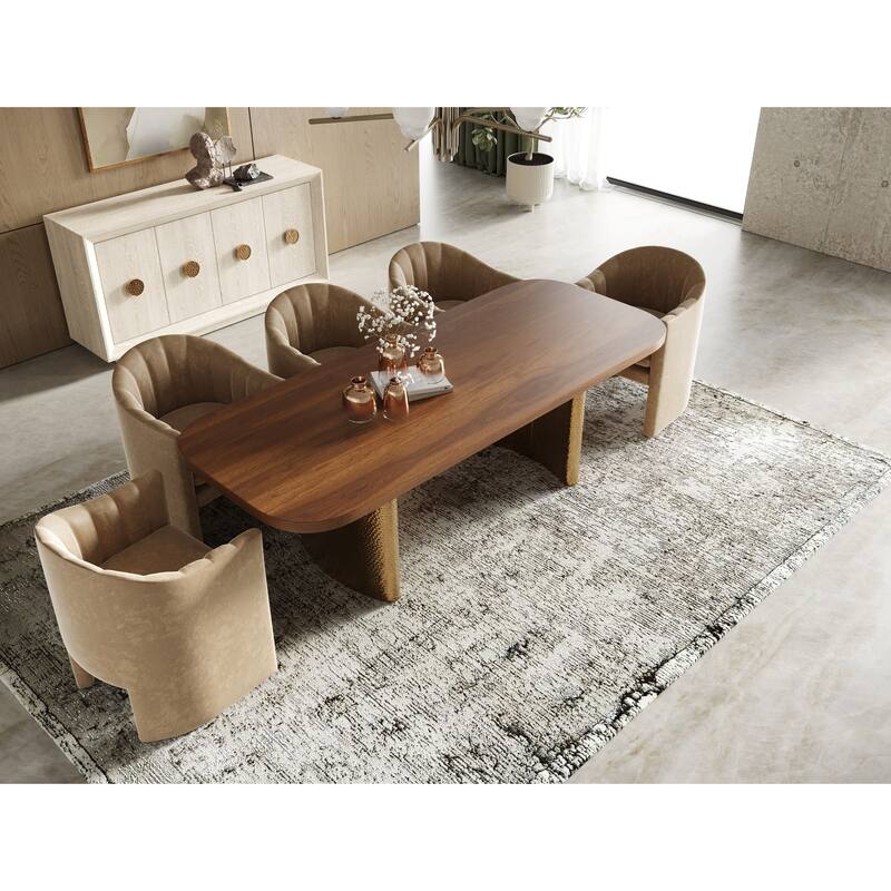 Modrest Danube Modern Beige Fabric Dining Chair