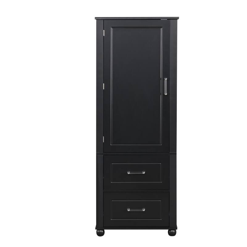 Tall Freestanding Bathroom Storage Cabinet with Two Drawers