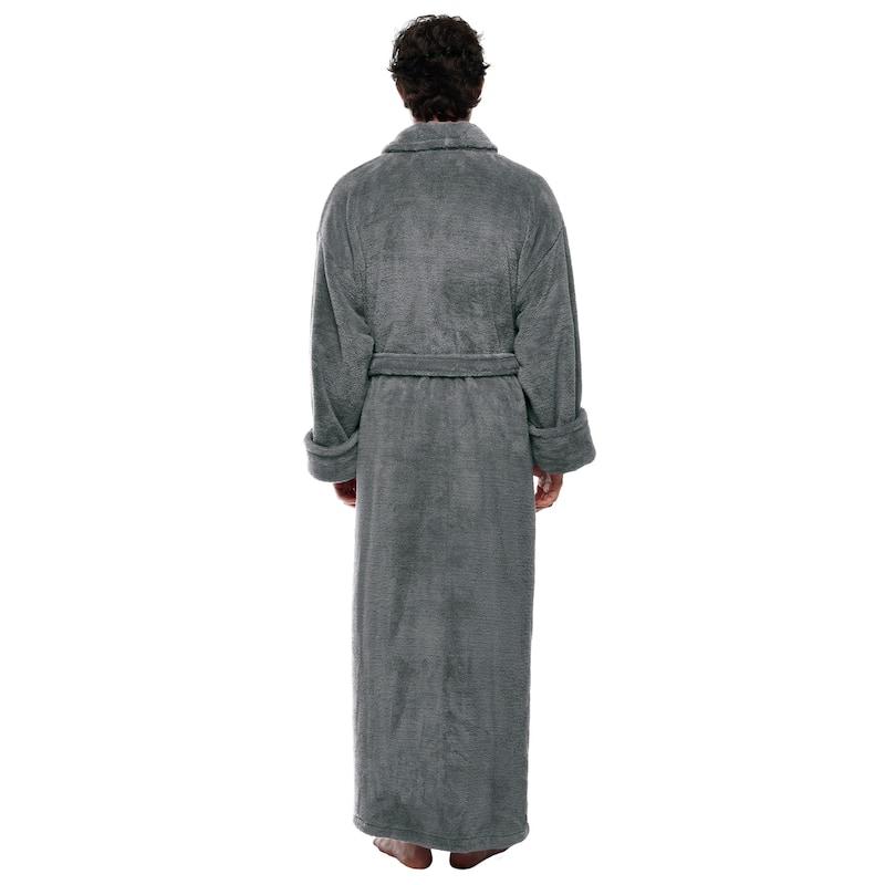 Men's Shawl Collar Premium Fleece with Full Ankle Length Bathrobe