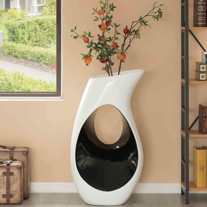 Modern floor vase, White Unique Trumpet Floor Vase, Home Interior Decoration, Modern Floor Vase, Tall Floor Vases