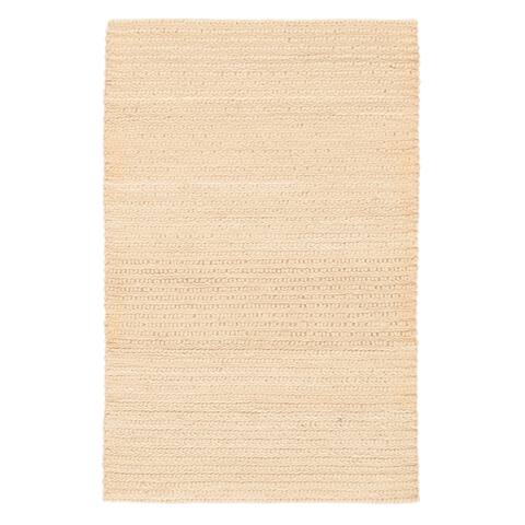 ECARPETGALLERY Braid weave Sienna Cream Wool Rug - 4'0 x 5'11