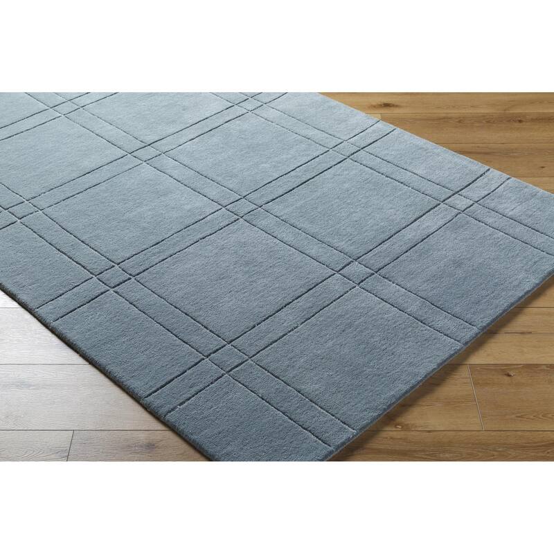 Keshaun Casual Solid Color Wool Area Rug