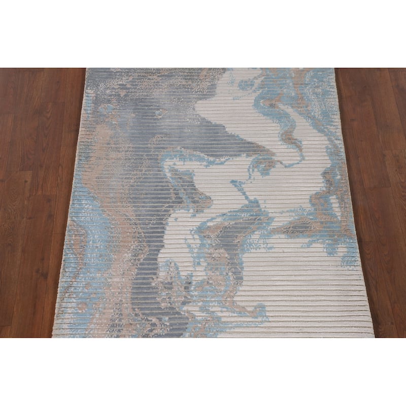 Modern Accent Rug Hand-Knotted Abstract Wool Carpet - 3'0"x 5'2"