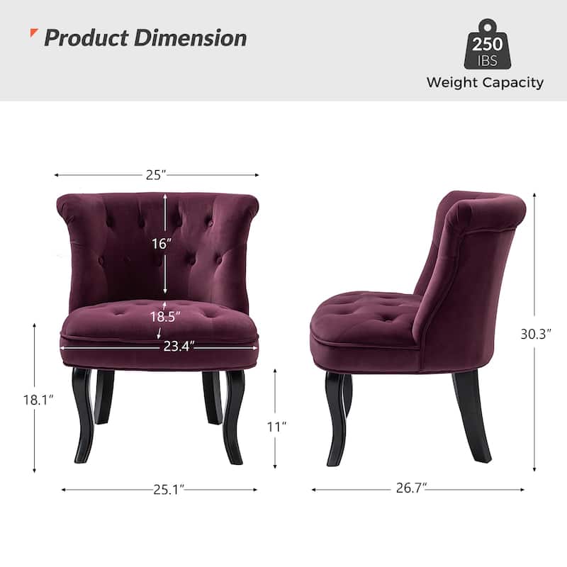Christi Vibrant Tufted Velvet Upholstered Accent Chairs Set of 2 by HULALA HOME