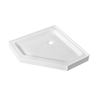 Fine Fixtures Neo Angle Corner Shower Base Shower Pan Floor in White