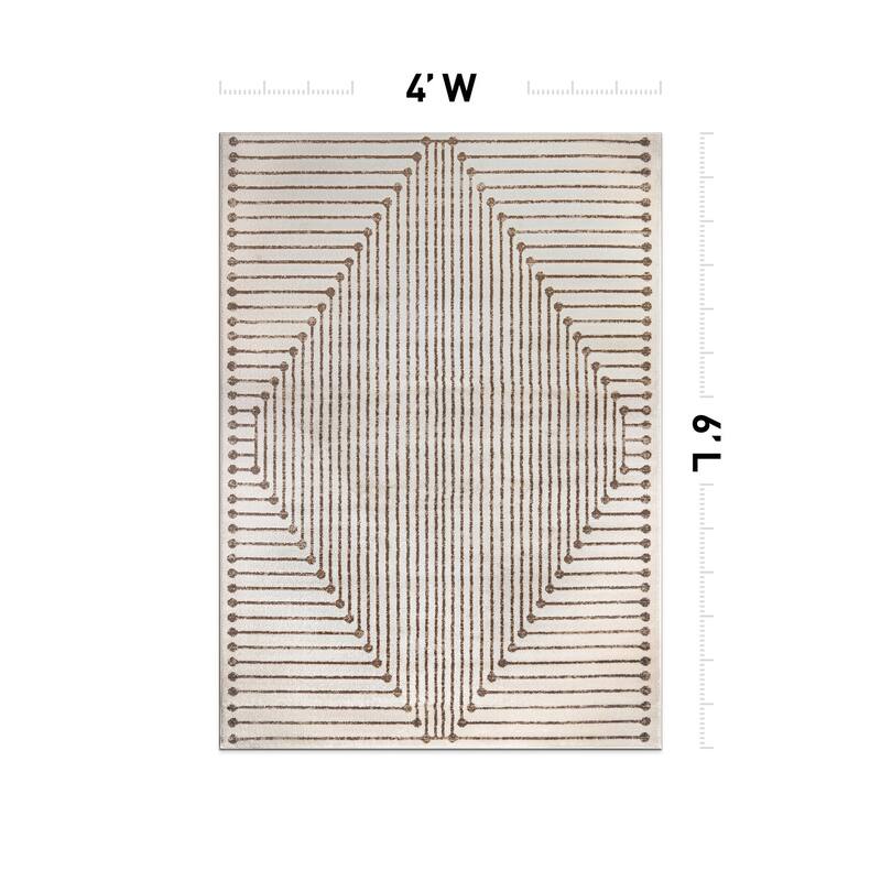 Modern Geometric Durable Area Rug, Pet Friendly for Any Room