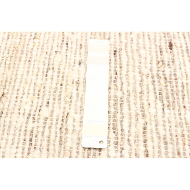 ECARPETGALLERY Braid weave Sienna Cream Wool Rug - 5'1 x 7'7