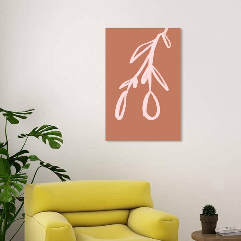 Wynwood Studio Canvas Floral and Botanical Plain Plant III Bronze and Copper Rose Modern & Contemporary Wall Art Canvas Print - 30 x 20
