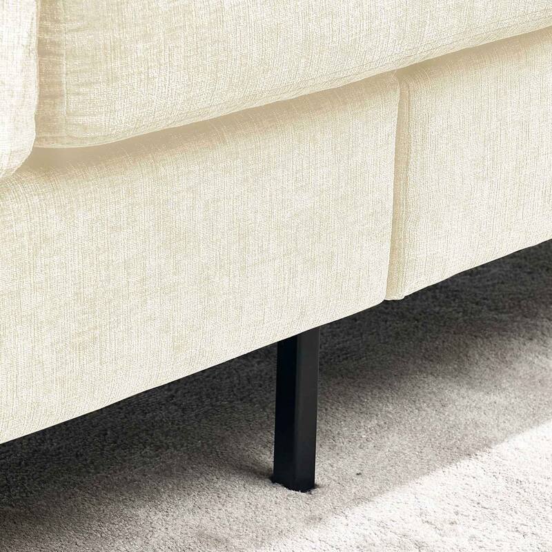 79.13" Chenille L-Shaped Sectional Sofa with Storage Chaise and Modern Design