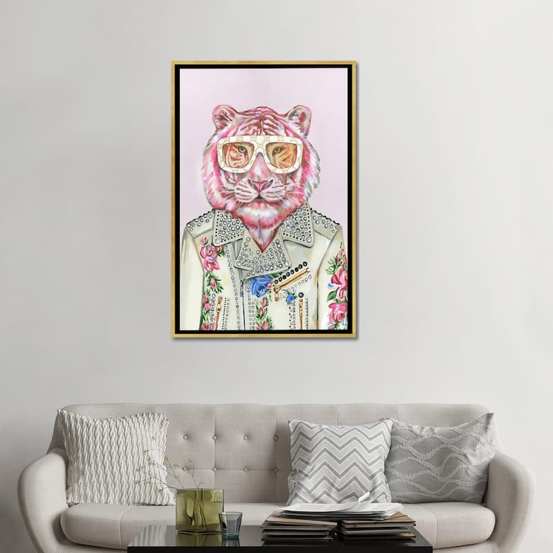 iCanvas "Gucci Pink Tiger" by Heather Perry Framed Canvas Print