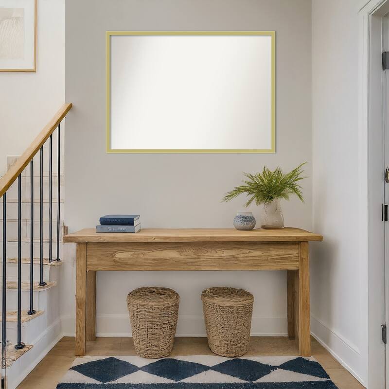 Incline Non-Beveled Wood Framed Wall Mirror