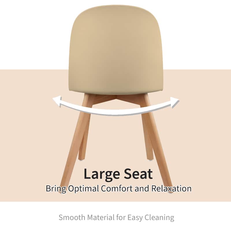 Set of 4 Plastic Dining Side Chair Wood For Event Kitchen Office Event Garden Patio Cafe