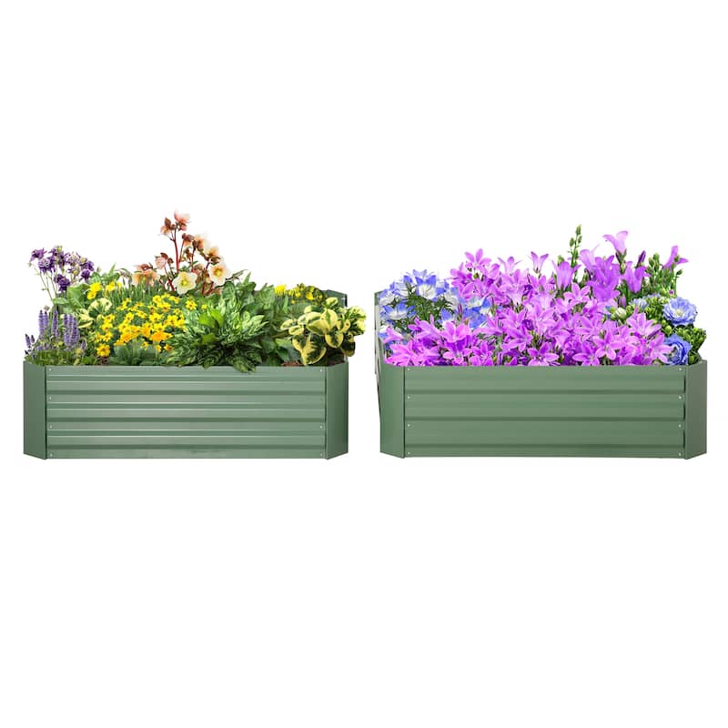 Countryside Style Garden Bed with Weatherized Material for Growing Vegetables Flowers Herbs Succulents, Gray - 8' x 10'