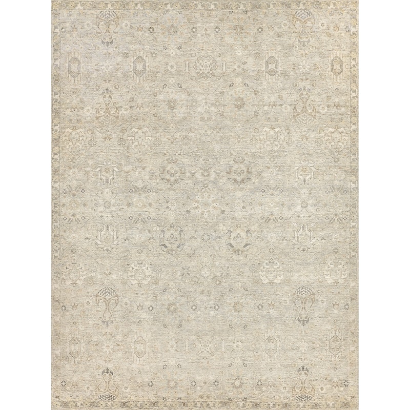 EXQUISITE RUGS Heirloom Hand-knotted New Zealand Wool Khaki Area Rug.