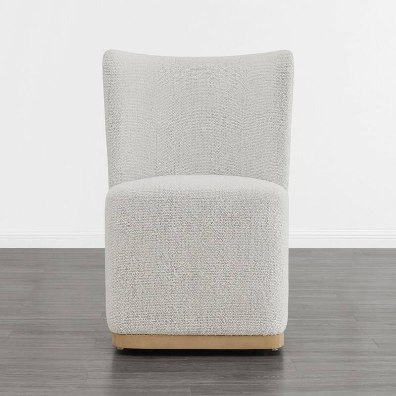 Spruce & Spring Kevin Modern Wingback Dining Chairs with Casters&Wood Base Set of 2 - Set of 2