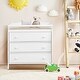 preview thumbnail 15 of 29, Baby Changing Table Infant Diaper with 3 Drawers and Safety Belt-Brown - 35.5" x 23" x 39" (L x W x H)