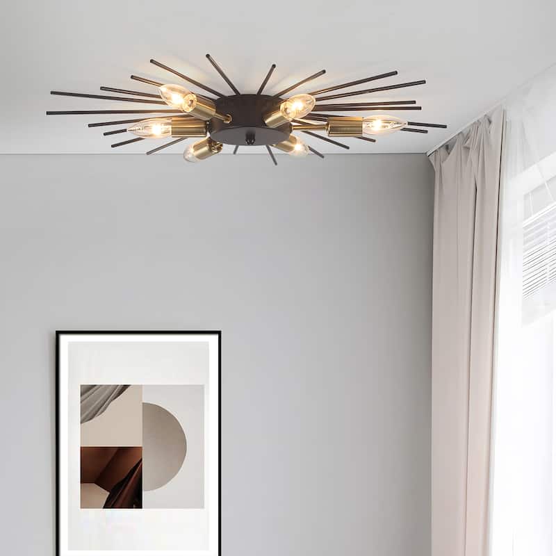 Starsky Contemporary 6-Light Sputnik Geometric Flush Mount