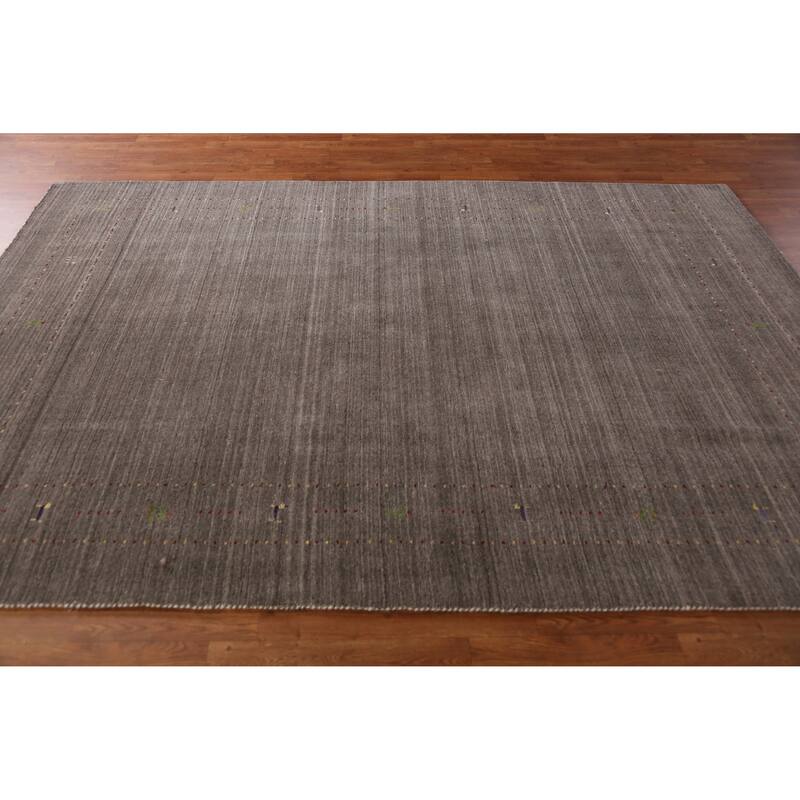 Tribal Grey Gabbeh Indian Area Rug Handmade Wool Carpet - 6'6" x 9'7"