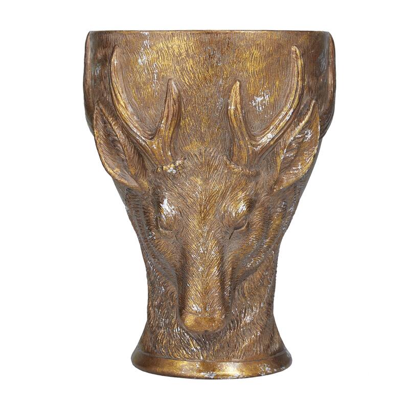 Bronze Polystone Traditional Planter - 10"L x 10"W x 14"H