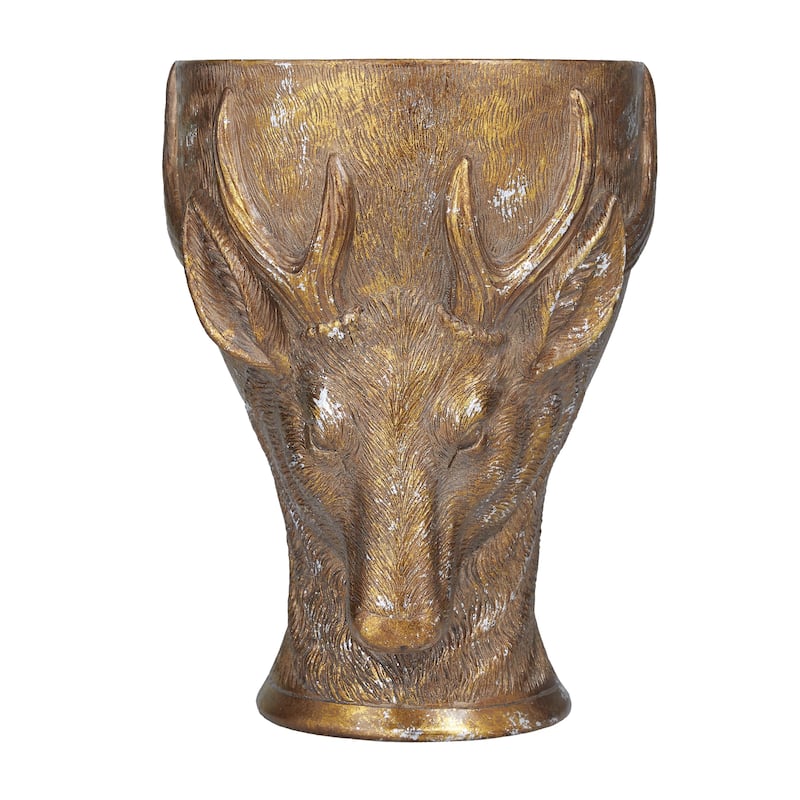 Polystone Deer Planter - Bronze - Roche River Decor